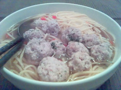 chicken balls noodle soup