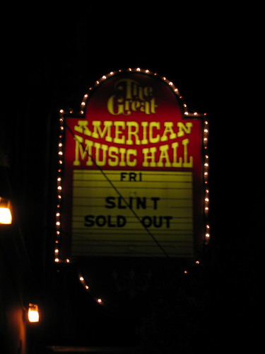 Photograph of the Great American Music Hall marquee: Slint Sold Out