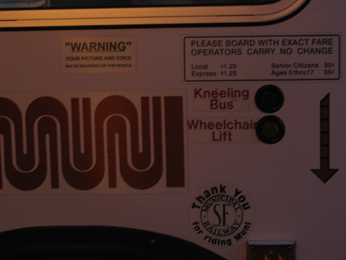 Salim's photograph of a MUNI bus sticker at flickr