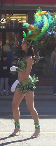 Asian Girl in Brazilian Costume at the Vancouver St. Patrick's Day Parade