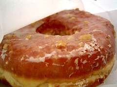 glazed doughnut with walnuts