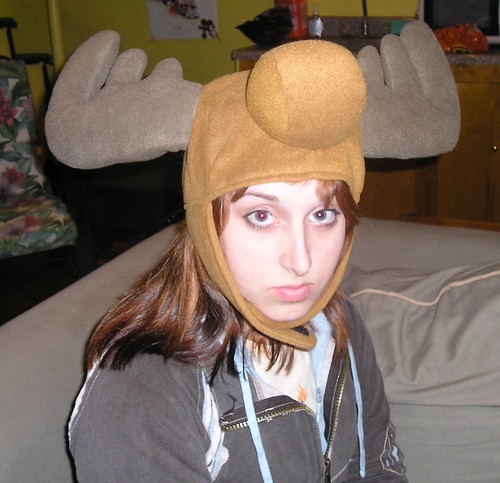 Sarah Becherer with a moose hat